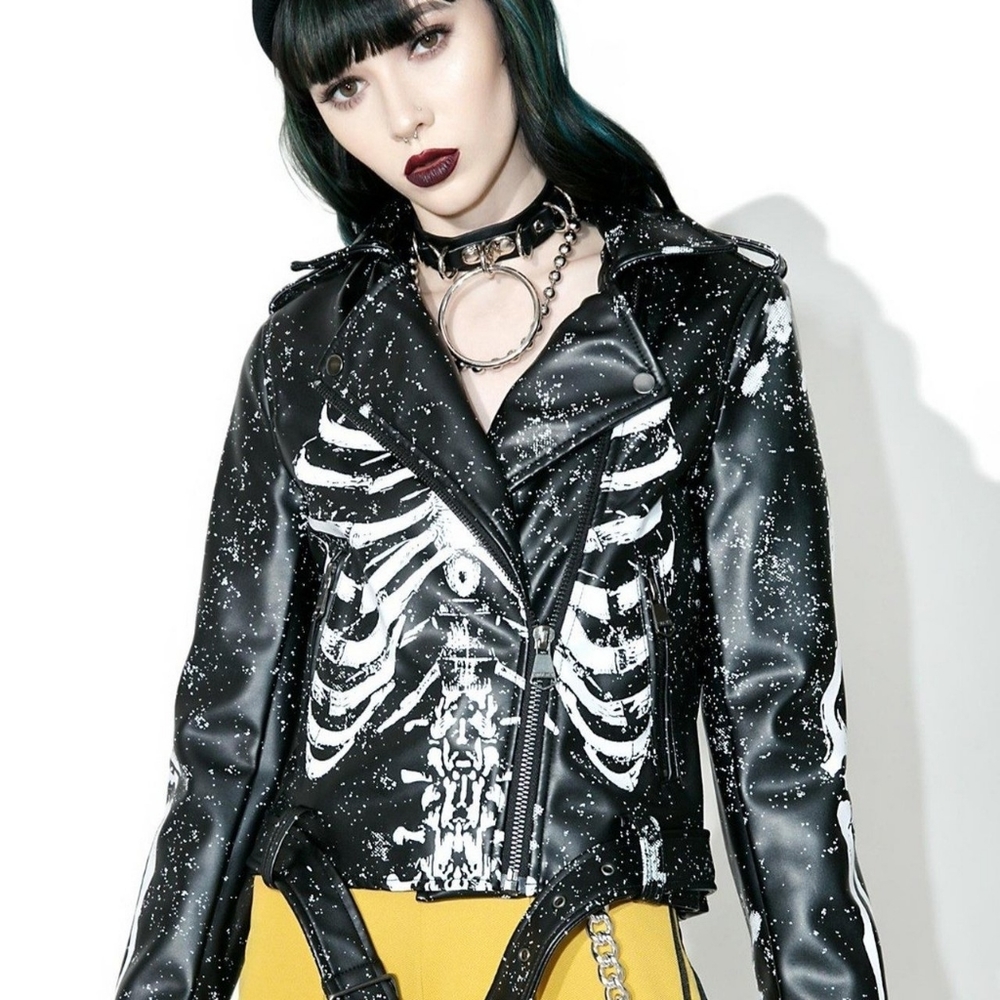 Killstar Gimme Bones leather jacket